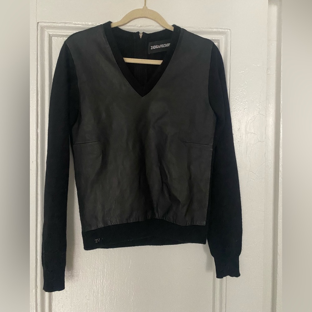Zadig & Voltaire Deluxe Cashmere & Leather sweater